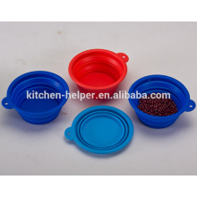 Vente en gros d&#39;usine Prix Pénuptible Voyager Nourriture Grade Nacelle de silicone Nourriture Pétales / Pêcheur de chien Cuvette / Chariot pliable Pet Cat Bowl